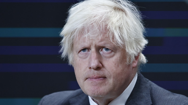 Boris Johnson scowling