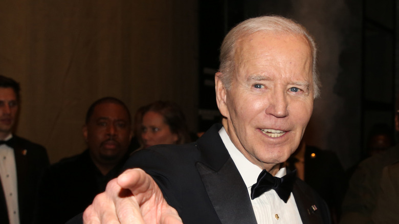 Former president Joe Biden points