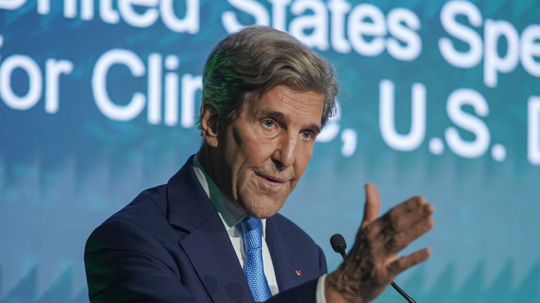 John Kerry delivers a speech at COP28