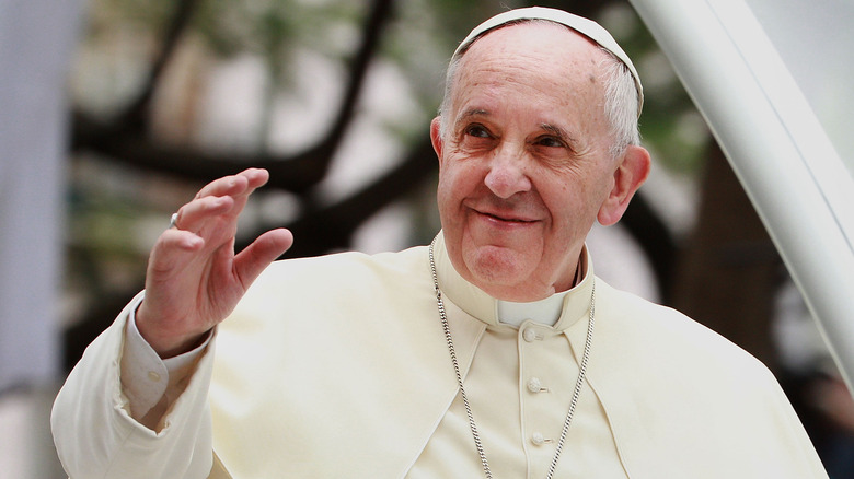 Pope Francis waving