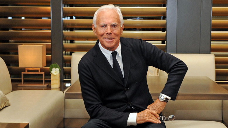 Giorgio Armani smiling