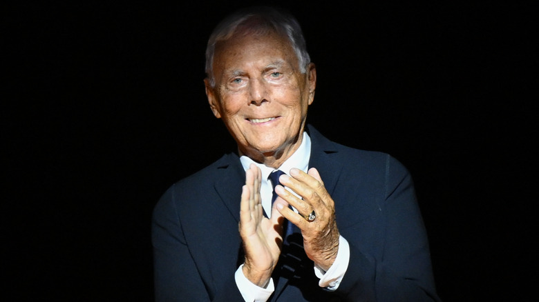 Giorgio Armani clapping