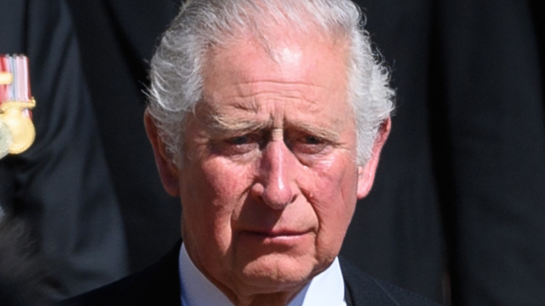 Prince Charles is emotional during Prince Philip's funeral