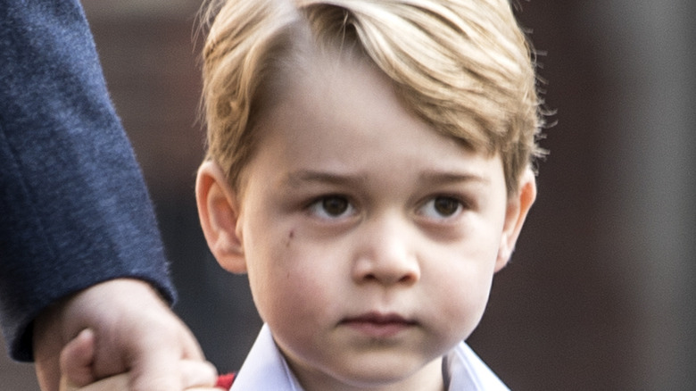 Young Prince George with serious expression