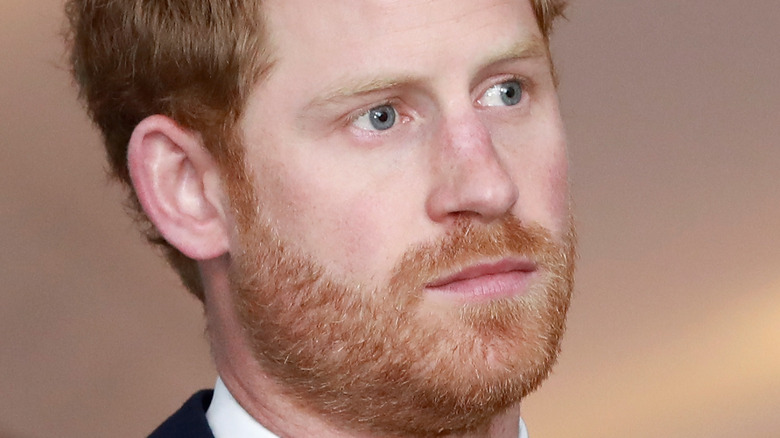 Prince Harry looking concerned