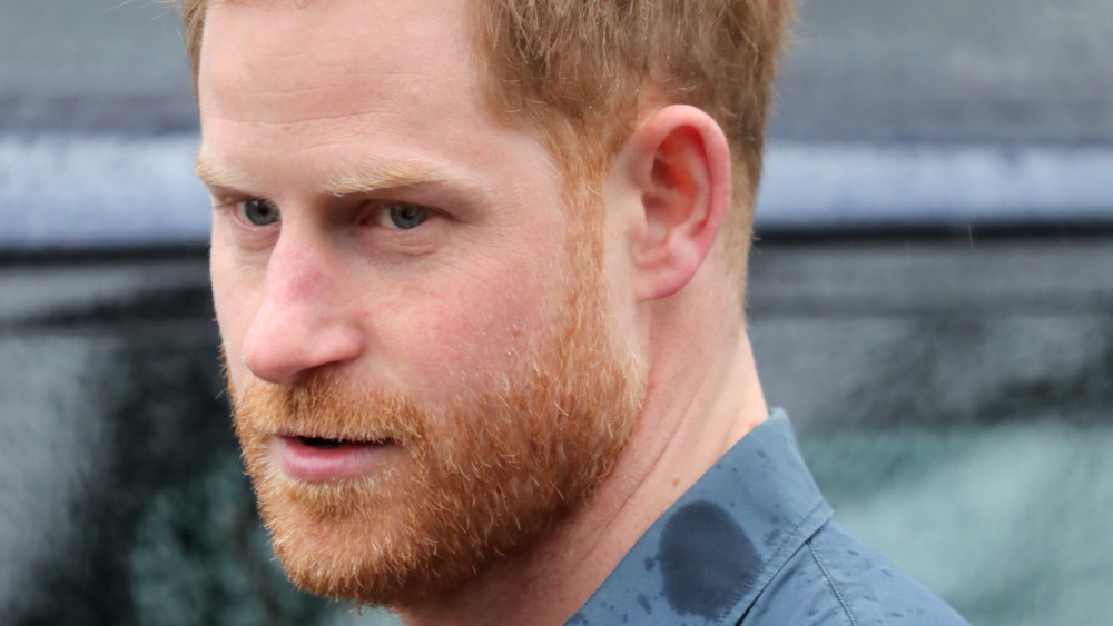 Prince Harry, facial hair, 2020 photo, looking upset