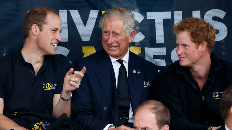Prince William with King Charles and Prince Harry