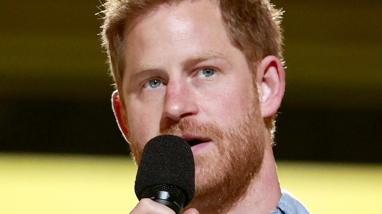 Prince Harry speaking at an event