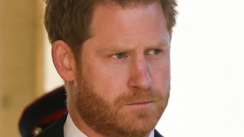 Prince Harry attending Prince Philip funeral