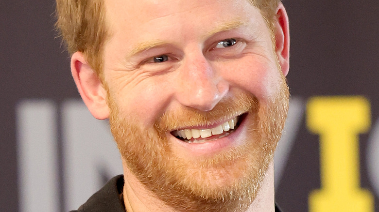 Prince Harry smiles