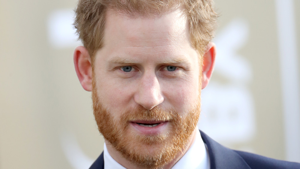 Prince Harry looking serious