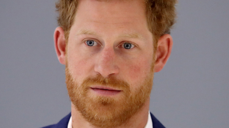 Prince Harry looking serious