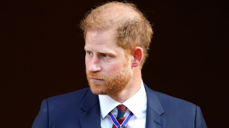 Prince Harry head turned sideways