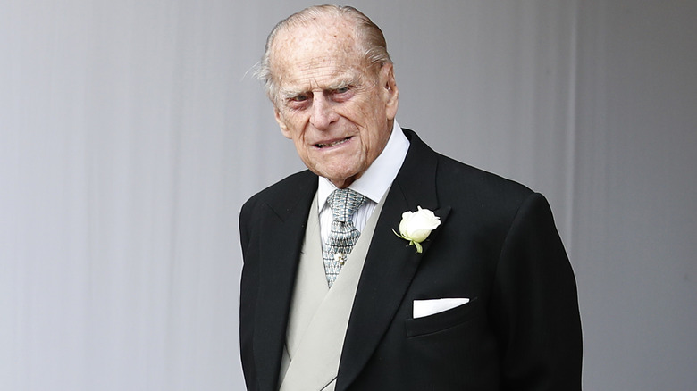 Prince Philip pictured at Princess Eugenie's wedding.