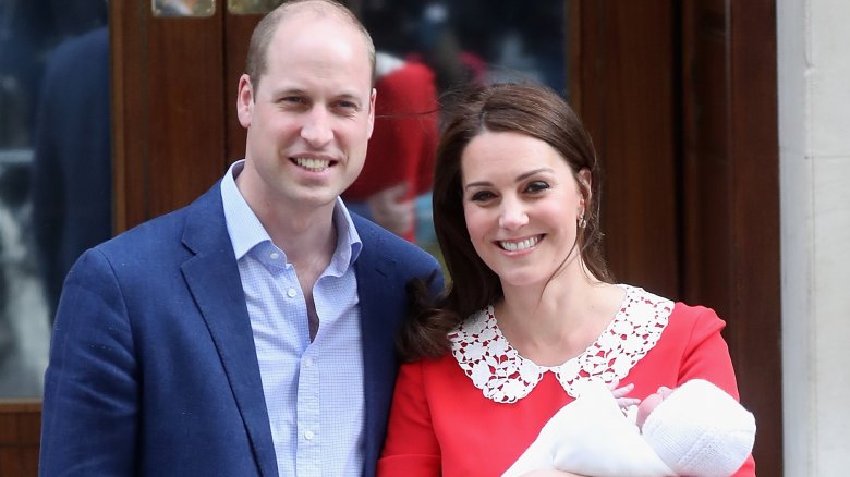 Prince William and Kate Middleton with their newborn son, Louis Arthur Charles