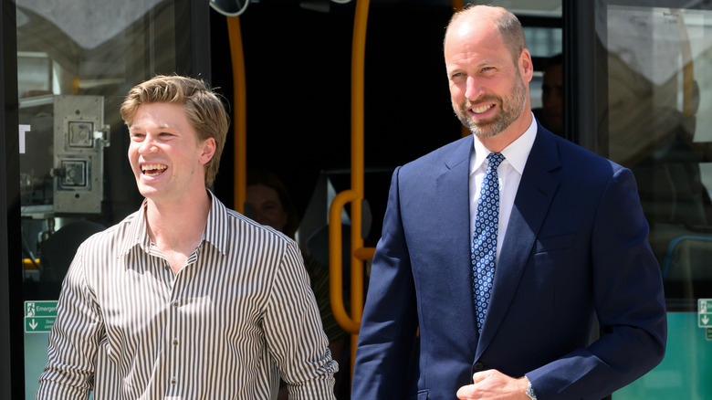 Prince William and Robert Irwin arrive by bus at Earthshot Prize event in London in June 2026