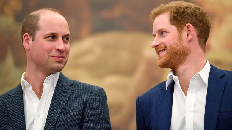 Prince William and Prince Harry smiling 