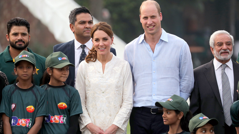 Kate Middleton and Prince William smiling in India