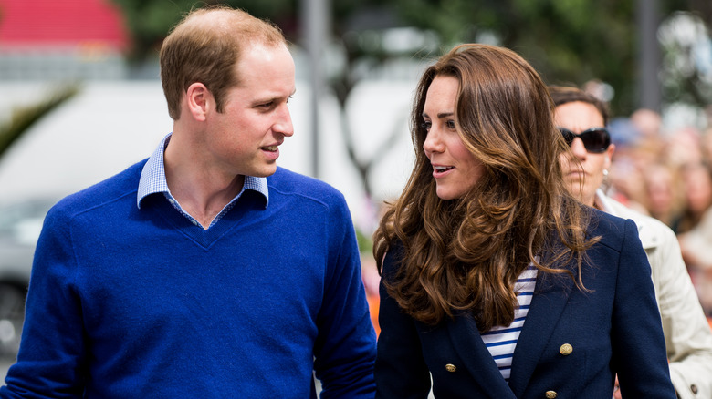 Prince William and Kate Middleton talking