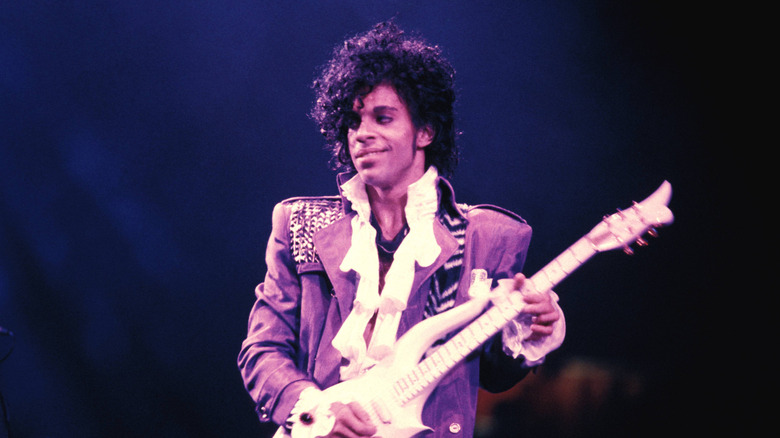 Prince performing on stage