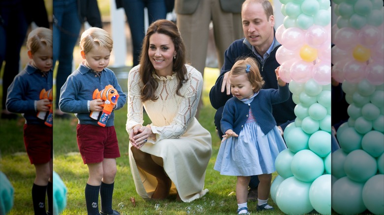 Princess Charlotte with her parents and George in Canada