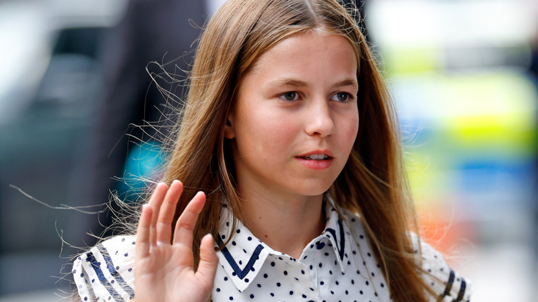 Princess Charlotte waving in 2026