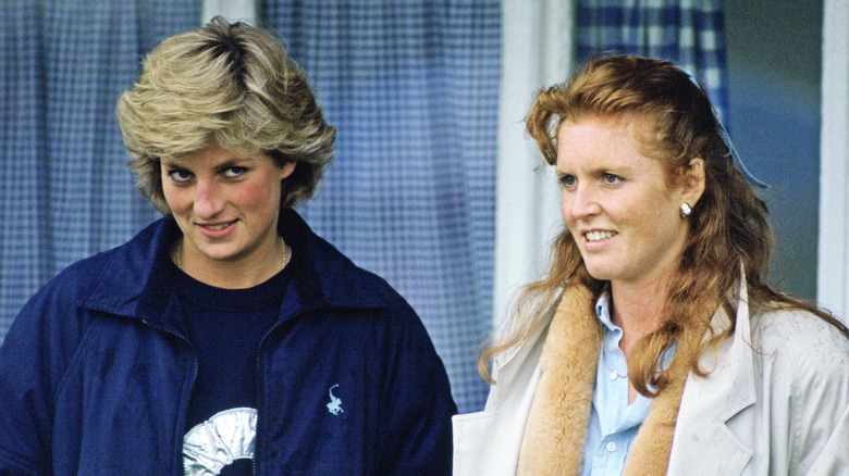 Princess Diana and Sarah Ferguson smiling