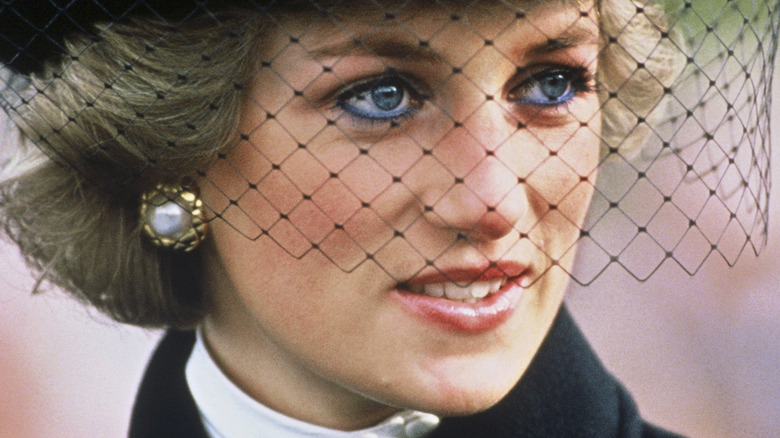 Princess Diana wearing veil