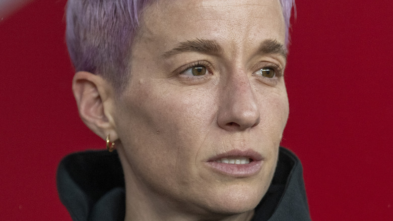 Megan Rapinoe looking serious