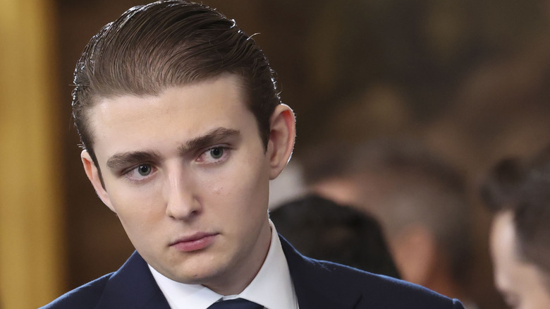 Barron Trump staring