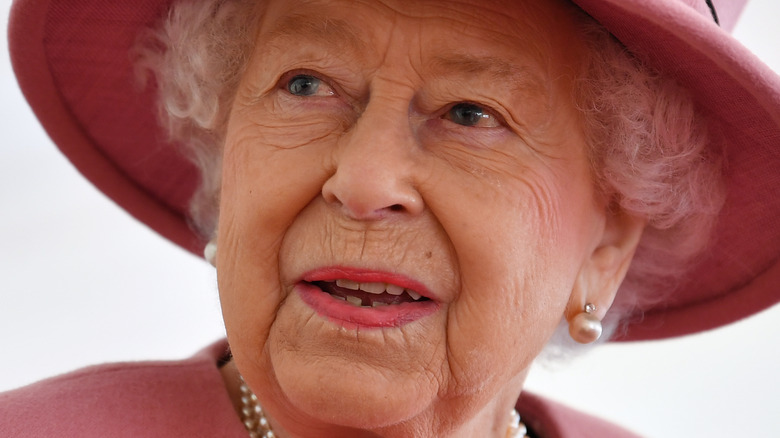 Queen Elizabeth II looking up