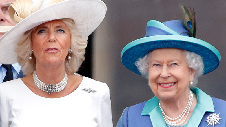 Camilla Parker Bowles and Queen Elizabeth II on the balcony of Buckingham Palace 2018