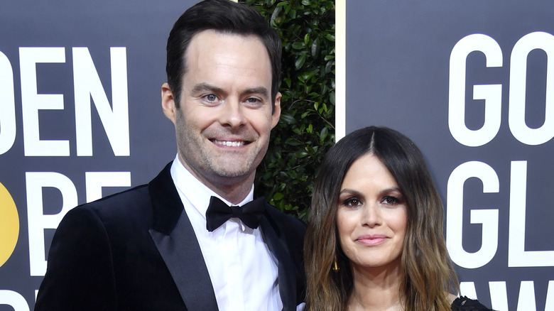 Bill Hader and Rachel Bilson at the Golden Globes