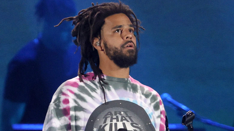 J Cole on stage