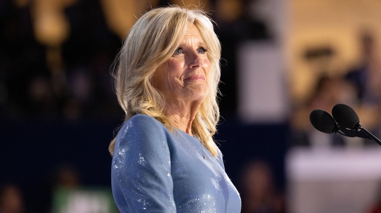 Jill Biden on stage at the Democratic National Convention.