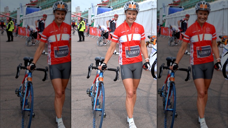 Pippa Middleton with her bicycle