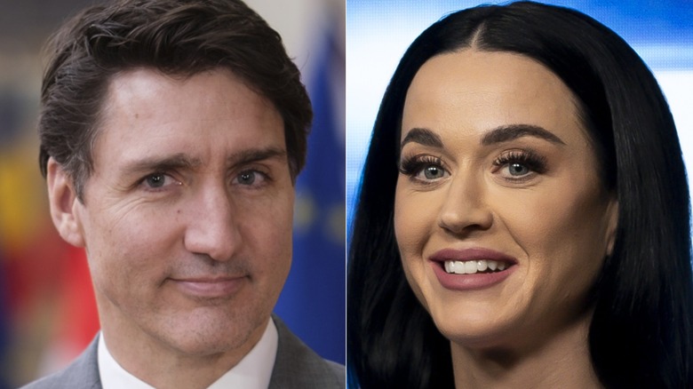 Side by side of Justin Trudeau and Katy Perry