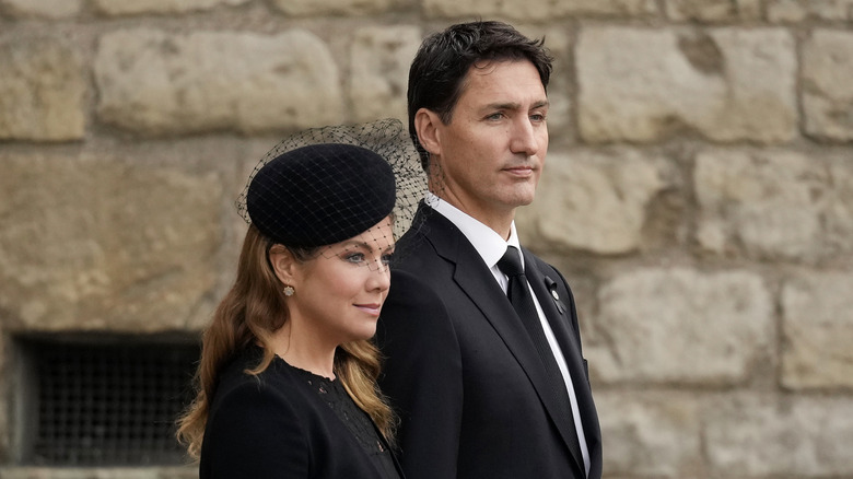 Justin Trudeau and SOphie Gregoire at Queen Elizabeth's funeral in 2022