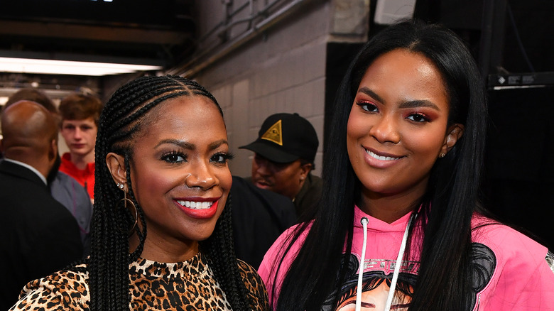 Kandi Burruss and daughter Riley Burruss smiling