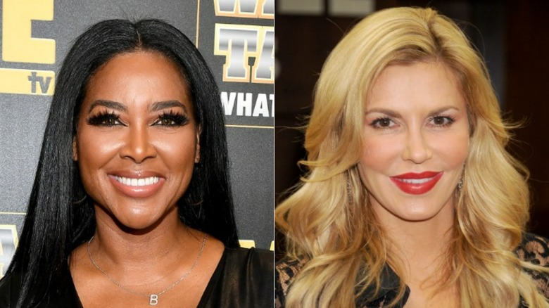 Kenya Moore smiling, Brandi Glanville posing
