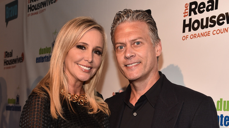 Shannon and David Beador posing at a Bravo event