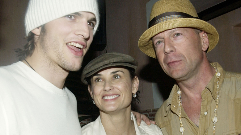 Ashton Kutcher, Demi Moore, and Bruce Willis at The Spider Club at the Avalon Hollywood