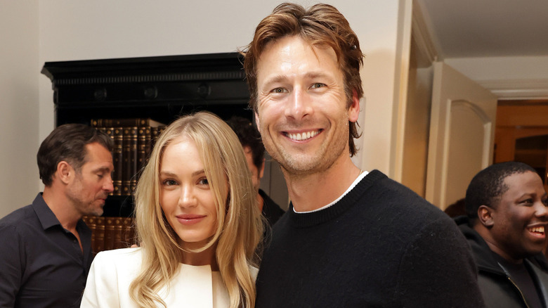 Michelle Randolph and Glen Powell at Apple Original Films "F1" Awards Celebration