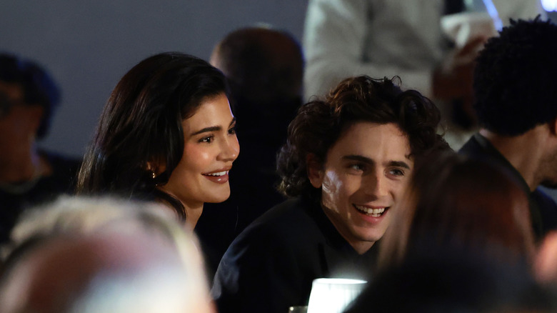Kylie Jenner and Timothée Chalamet smiling