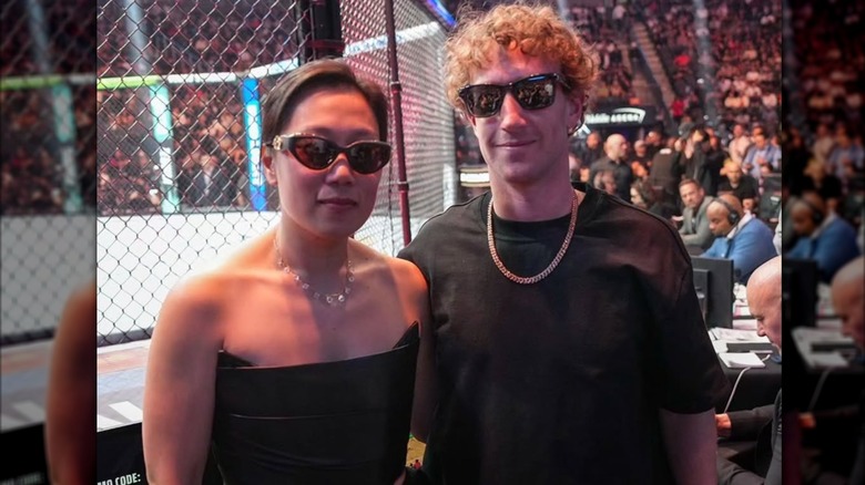 Priscilla Chan and Mark Zuckerberg at the UFC