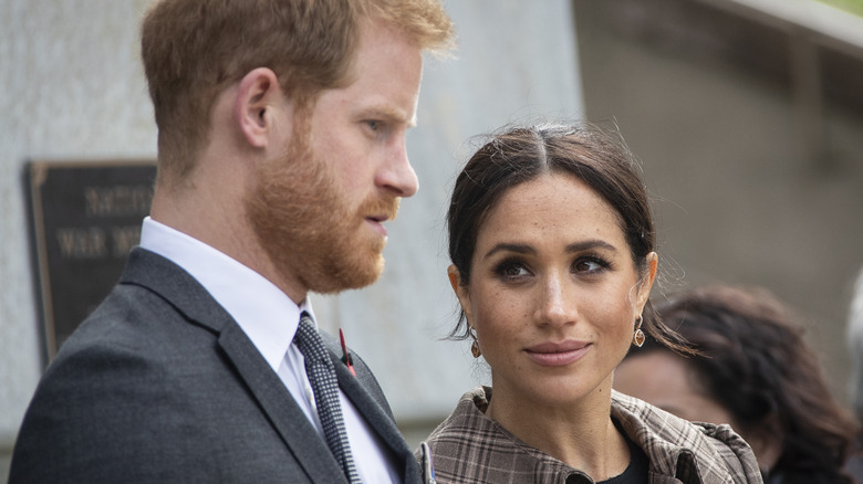 Prince Harry and Meghan Markle speaking