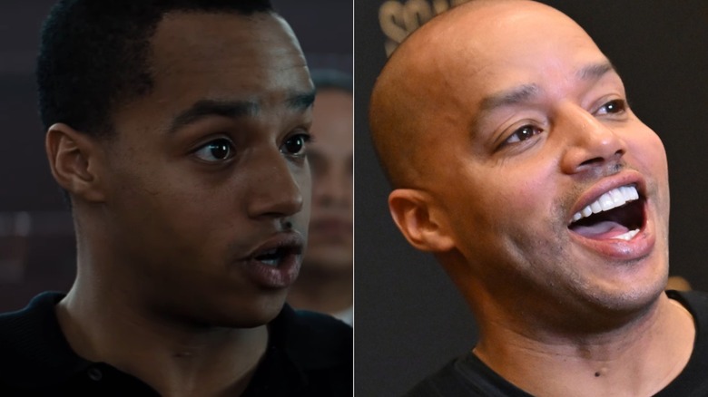 Actor Donald Faison in a split image