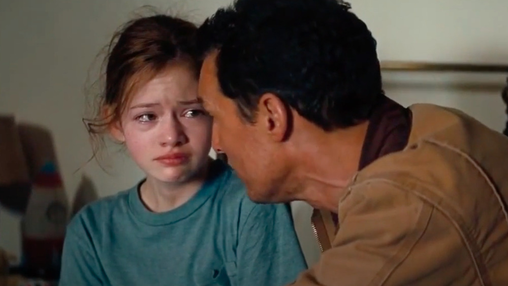Mackenzie Foy as Murph alongside Matthew McConaughey in Interstellar