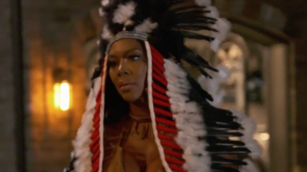 RHOA's Kenya Moore dressed as a Native American