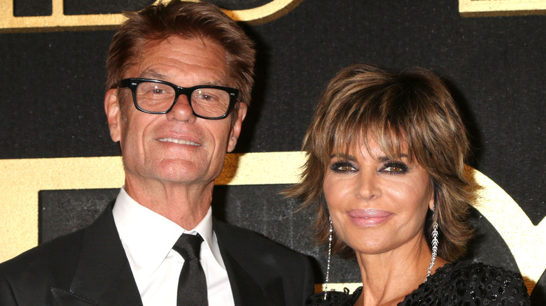 Lisa Rinna and Harry Hamlin smilng